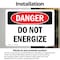 Signmission Do Not Energize Danger Sign, Vinyl Decal, 14in W x 10in L, 2PK OS-2PACK-DS-D-1014-L-1170 - alternate 5